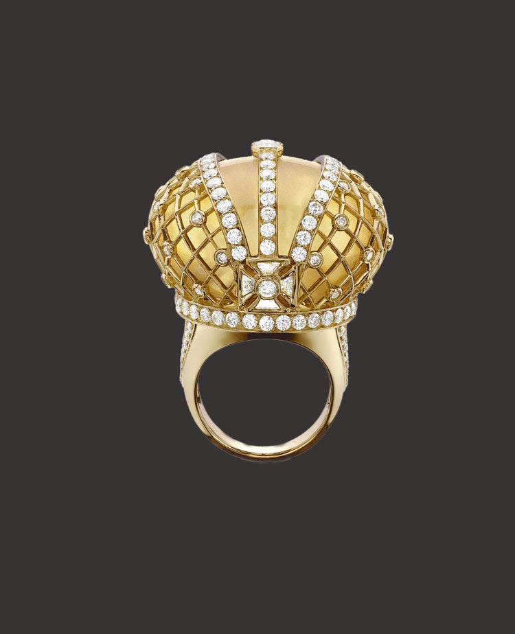 Yellow Gold Plated Faux Pearls Adorned Brass Jewellery Set